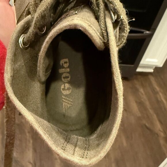 Gola Coaster Peak Platform High-Top Sneaker Canvas Olive Green Women's Size 8 - Picture 9 of 9